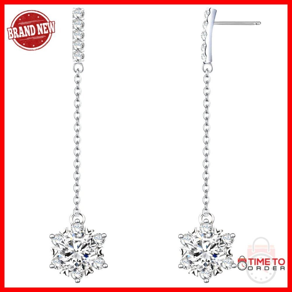 2 Carat Moissanite Drop Earrings 925 Sterling Silver D Color VVS1